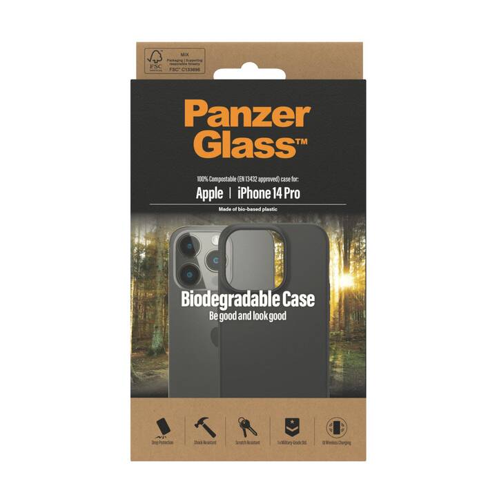 PANZERGLASS Backcover (iPhone 14 Pro, Transparent, Black)