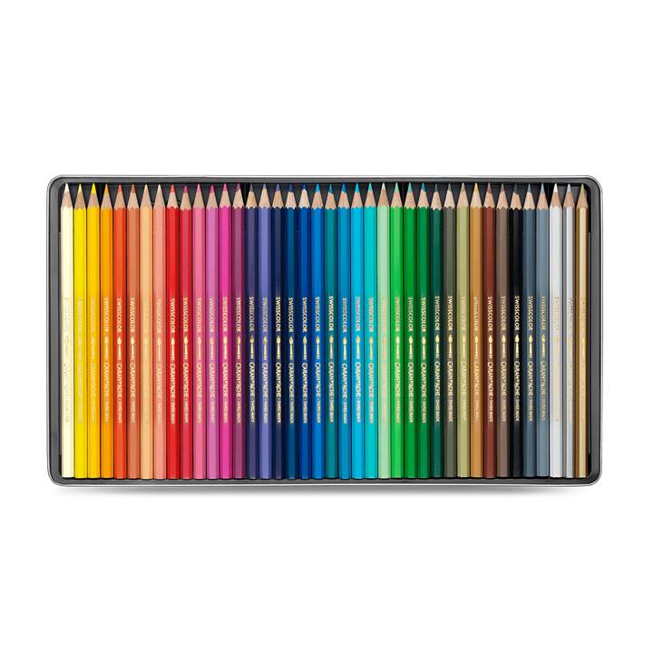 CARAN D'ACHE Crayons de couleur Swisscolor (Multicolore, 40 pièce)