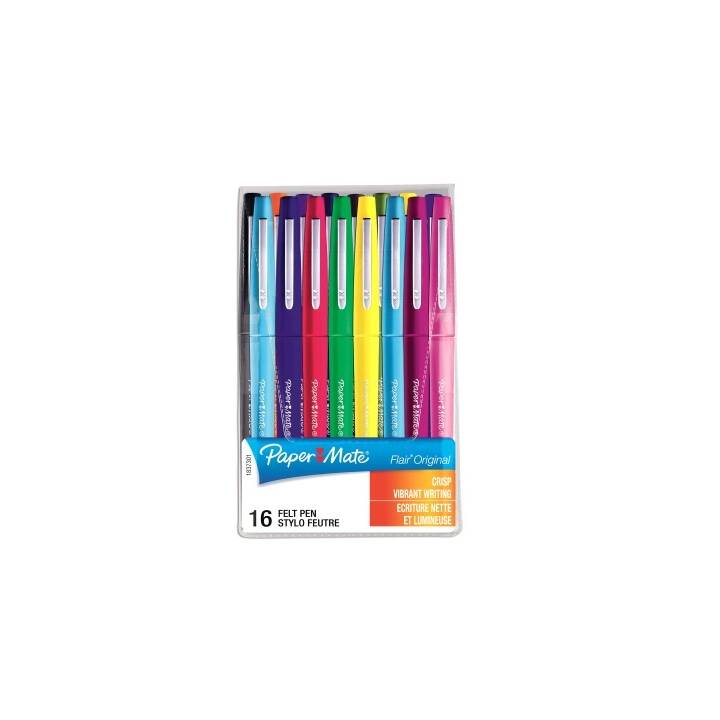 PAPER MATE Crayon feutre (Multicolore, 16 pièce)