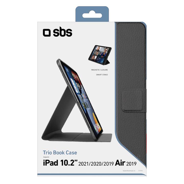 SBS Trio Custodia (10.2", iPad (9. Gen. 2021), iPad (8. Gen. 2020), iPad (7. Gen. 2019), iPad Air (3. Gen. 2019), Nero)