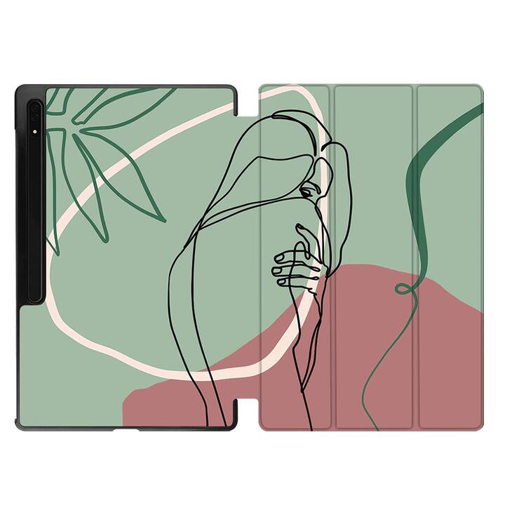 EG coque pour Samsung Galaxy Tab S8 Ultra 14.6" (2022) - Vert - dessin au trait