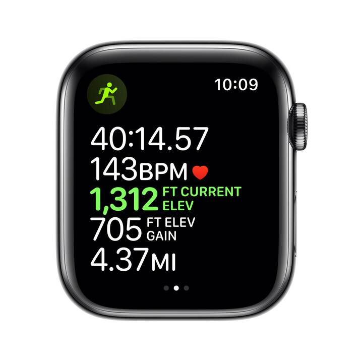 APPLE Watch Series 5 GPS + LTE Space Black/Black (44 mm, Acciaio Inox,  Silicone) - Interdiscount