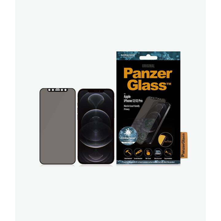 PANZERGLASS Displayschutzglas Case Friendly AB Privacy (iPhone 12, iPhone 12 Pro, 1 Stück)