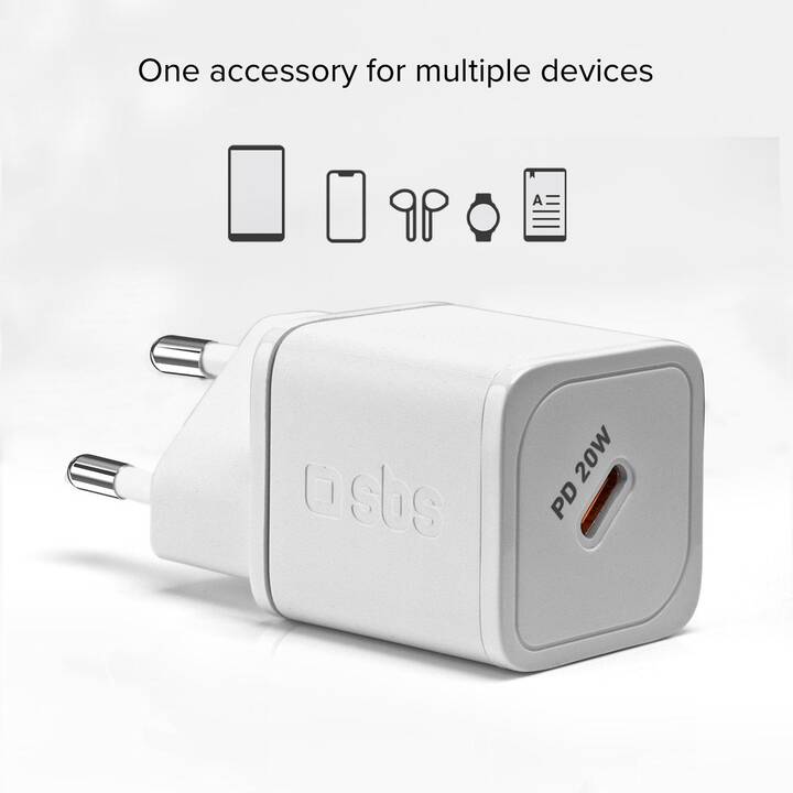 SBS 20-W-GaN-Power Delivery Hub chargeur (USB C)
