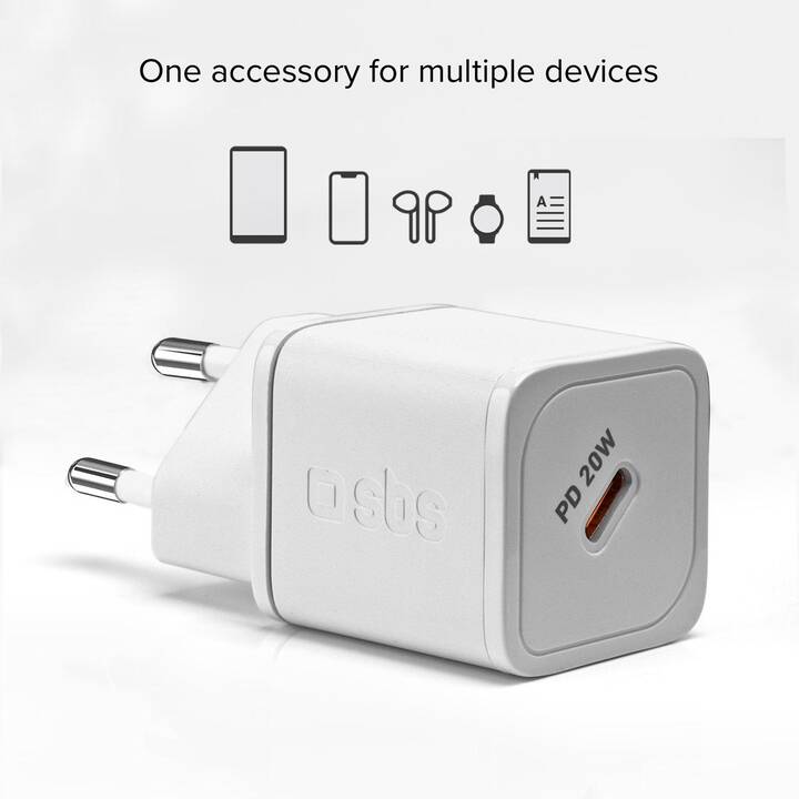 SBS 20-W-GaN-Power Delivery Hub caricabatteria (USB C)