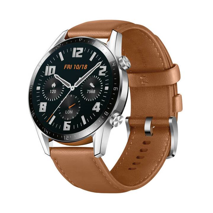 HUAWEI Watch GT 2 Brown (46 mm, Kunststoff, Echtleder) - Interdiscount
