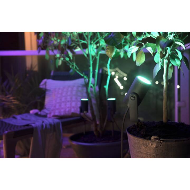 PHILIPS HUE Wegleuchte Lily (8 W, Schwarz, Anthrazit)