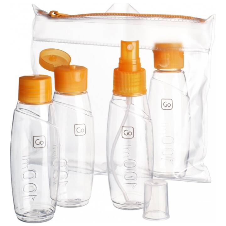 GO TRAVEL Cabin Bottles Set Bouteille de voyage (Orange, Transparent, 0.1 l)