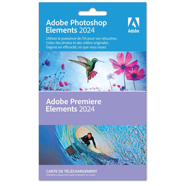 ADOBE Photoshop & Premiere Elements 2024 (Version complète, 1x, Français)