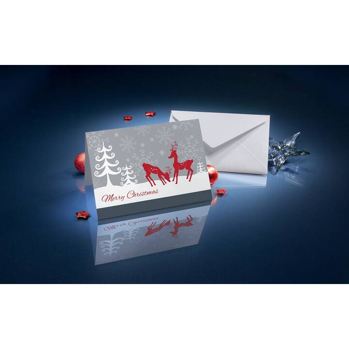 SIGEL Carte de Noël (Noël / Avent, A6, Gris, Rouge, Blanc)