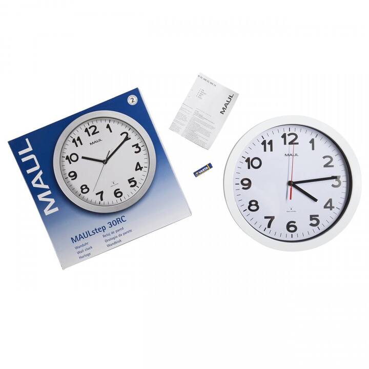 MAUL step Orologio da parete analogico (30 cm, Bianco)