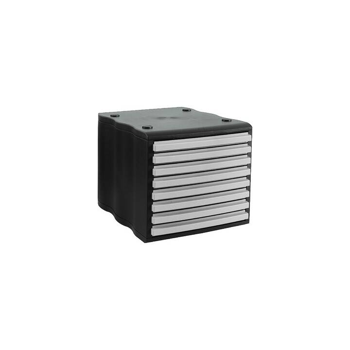 STYRO Büroschubladenbox (27.0 cm  x 35.5 cm  x 24.0 cm, Grau, Schwarz)