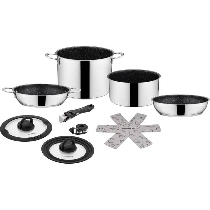 BRUNNER Kochbesteck Set (Silber, Schwarz, Edelstahl, 5.2 l)