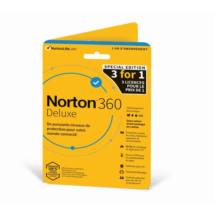 NORTON 360 Deluxe 3for1 (Abbonamento, 1x, 1 anno, Francese)