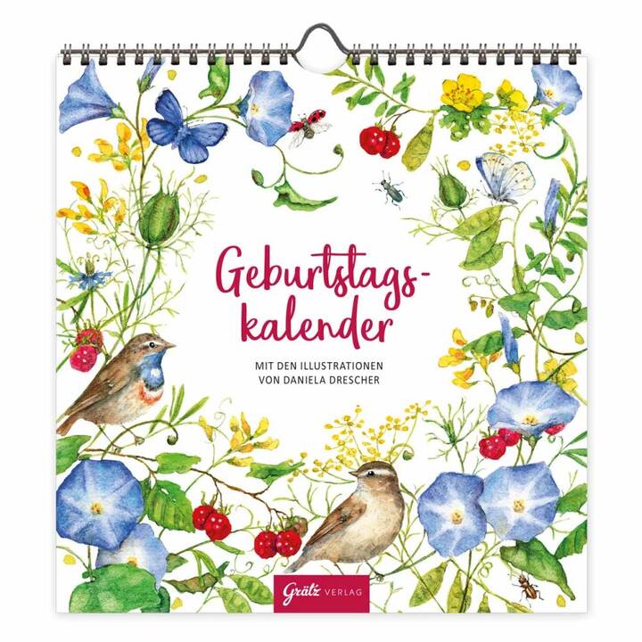 GRÄTZ VERLAG Geburtstagskalender Blumenwiese