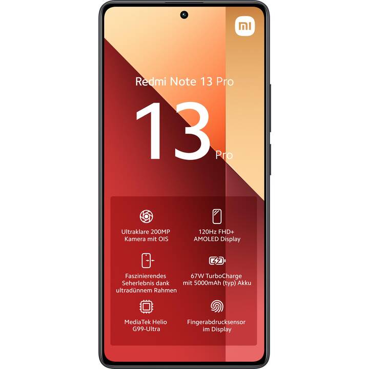 XIAOMI Redmi Note 13 Pro (256 GB, Midnight black, 6.67", 200 MP)