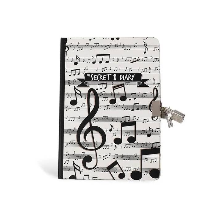 ROOST Journal intime Musik (15 cm x 21 cm, Noir, Blanc, Multicolore)