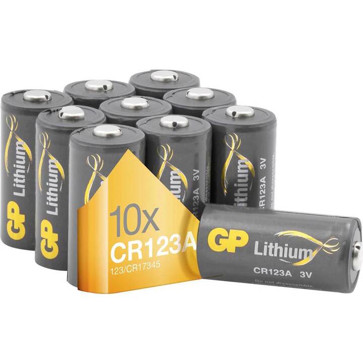 GP Lithium Batterie (CR123A / CR17355, 10 pièce)