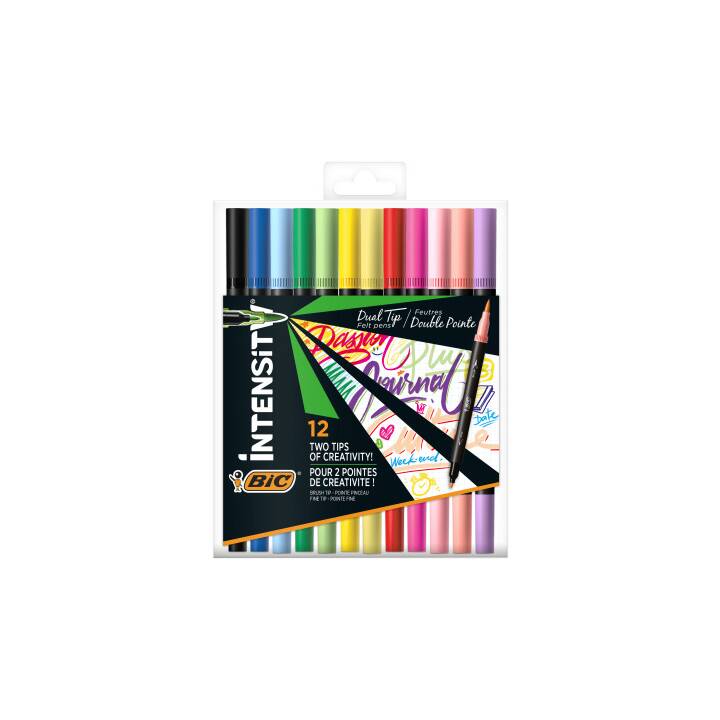 BIC Dualtip CFP Crayon feutre (Multicolore, 12 pièce)