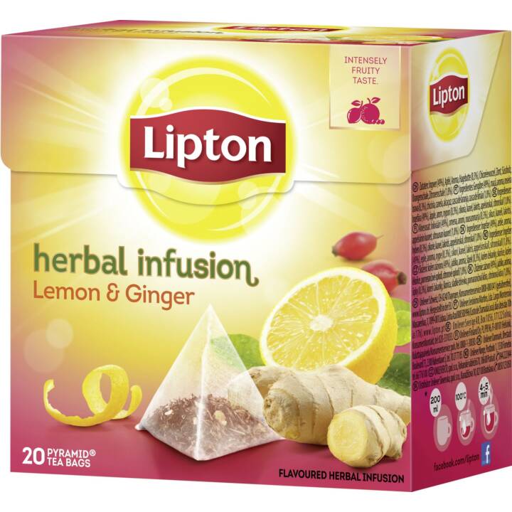 LIPTON Bustine di té Tè all'erbe Lemon & Ginger (20 pezzo)