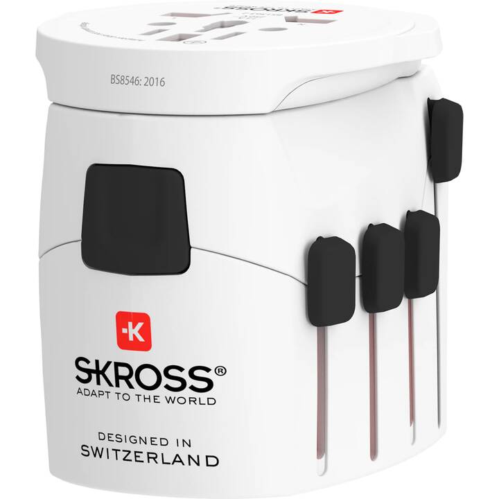 SKROSS Adaptateur de voyage PRO World (Europe, Royaume-Uni, Japon, Brésil, Italie, USA, Australie, Chine, Suisse / Europe, Japon, Brésil, Italie, USA, Australie, Suisse, Chine)