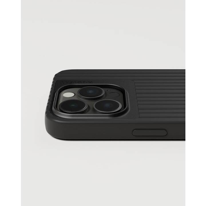 NUDIENT Backcover Bold (iPhone 15 Pro, Brillant noir, Noir, Charcoal black, Aluminium)
