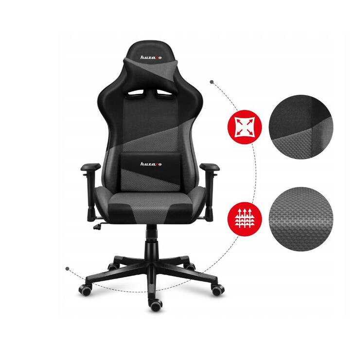 HUZARO Gaming Chaise Force 6.2 (Gris, Noir)