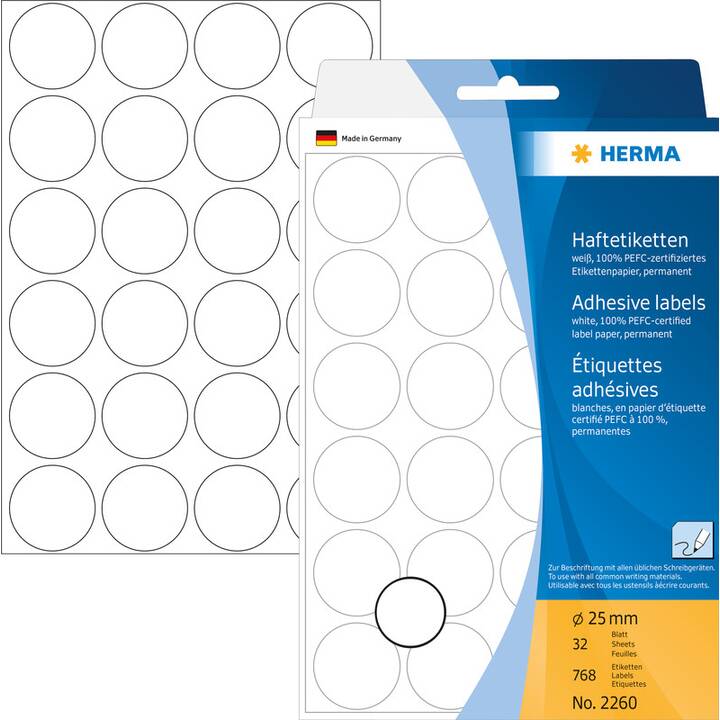 HERMA Foglie etichette per stampante (25 x 25 mm)