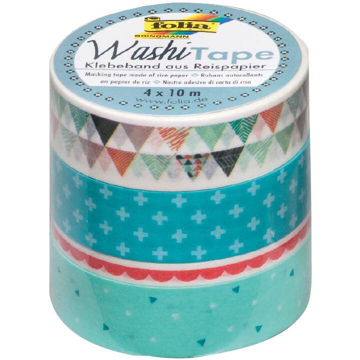 FOLIA Washi Tape Set Washi Tape Pastell (Multicolore)