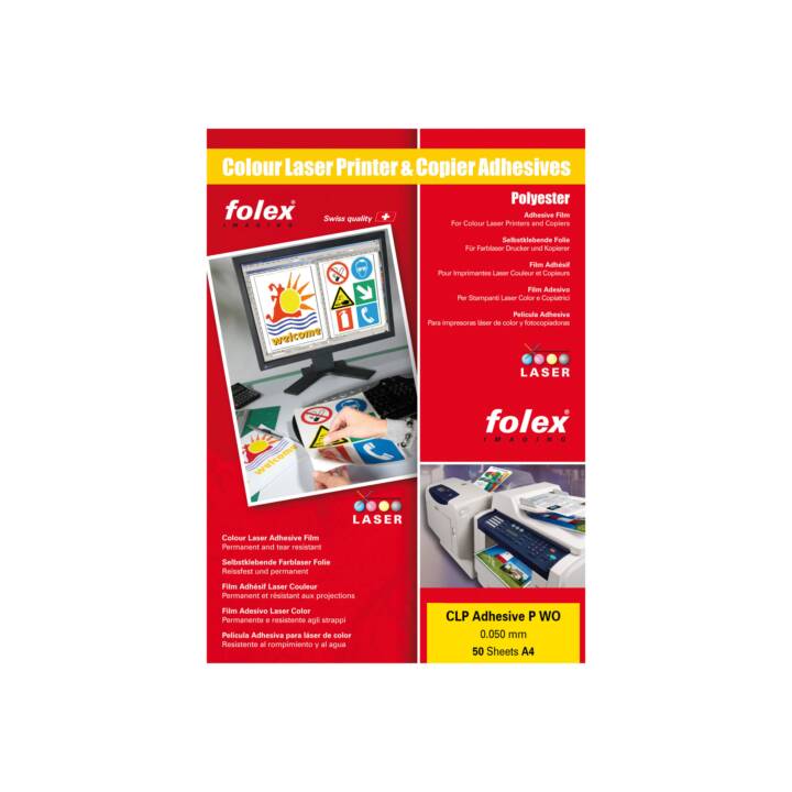 FOLEX IMAGING Adhesive P WO Feuille d'impression universelle (50 feuille, A4)