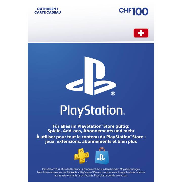 PlayStation Store CHF 100 (ESD, DE, FR, IT)
