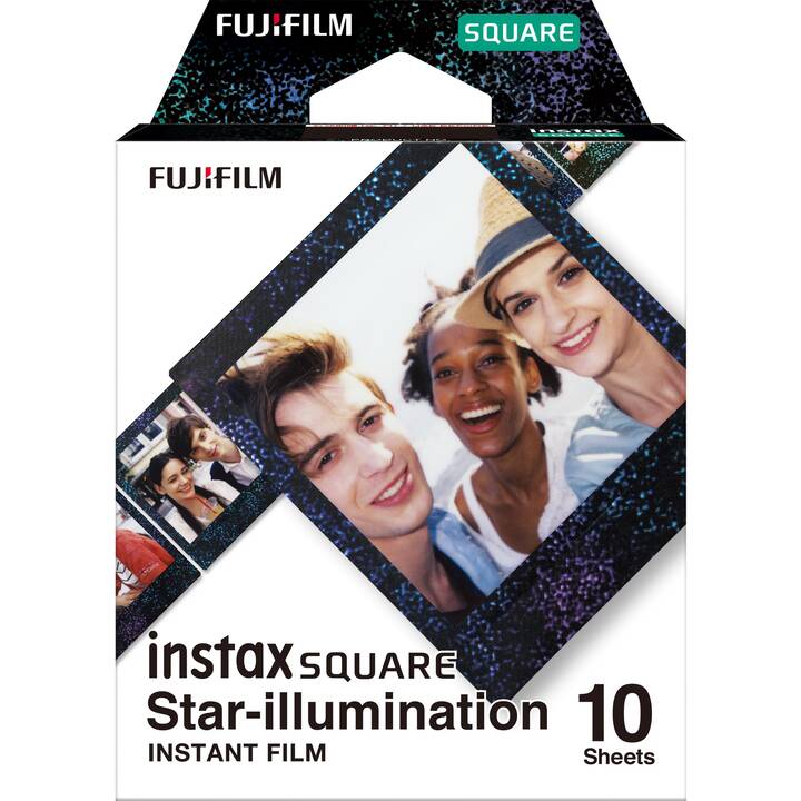 FUJIFILM Star-Illumination Sofortbildfilm (Instax Square, Schwarz)