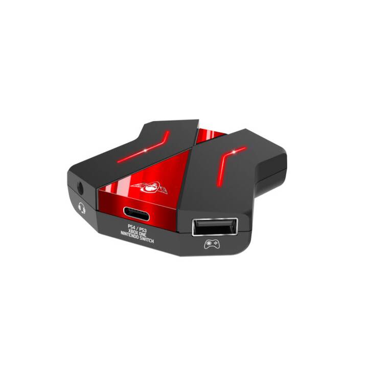 SPIRIT OF GAMER CrossGame 2 Audio-Adapter (PlayStation 3, PlayStation 4, Nintendo Switch, Microsoft Xbox One, Grau, Rot)