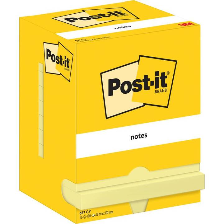 POST-IT Haftnotizen (12 x 100 Blatt, Gelb)