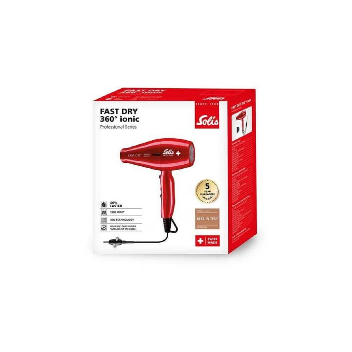 SOLIS Fast Dry 360° ionic (2200 W, Rouge)