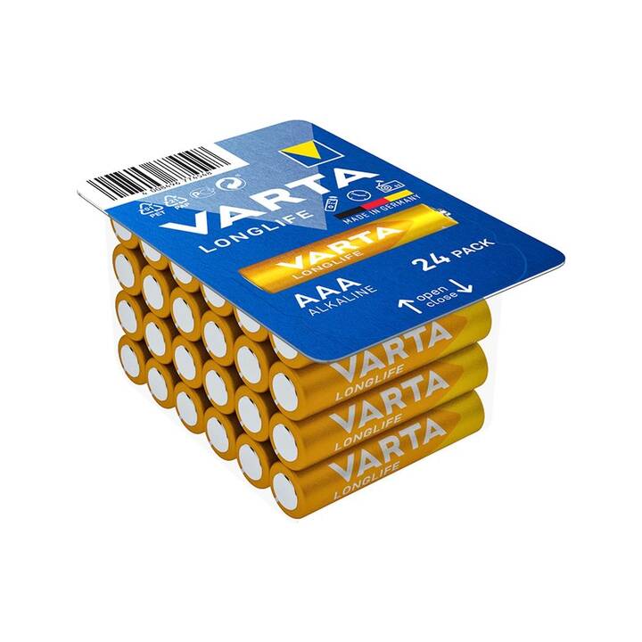 VARTA Longlife Batterie (AAA / Micro / LR03, 24 pièce)