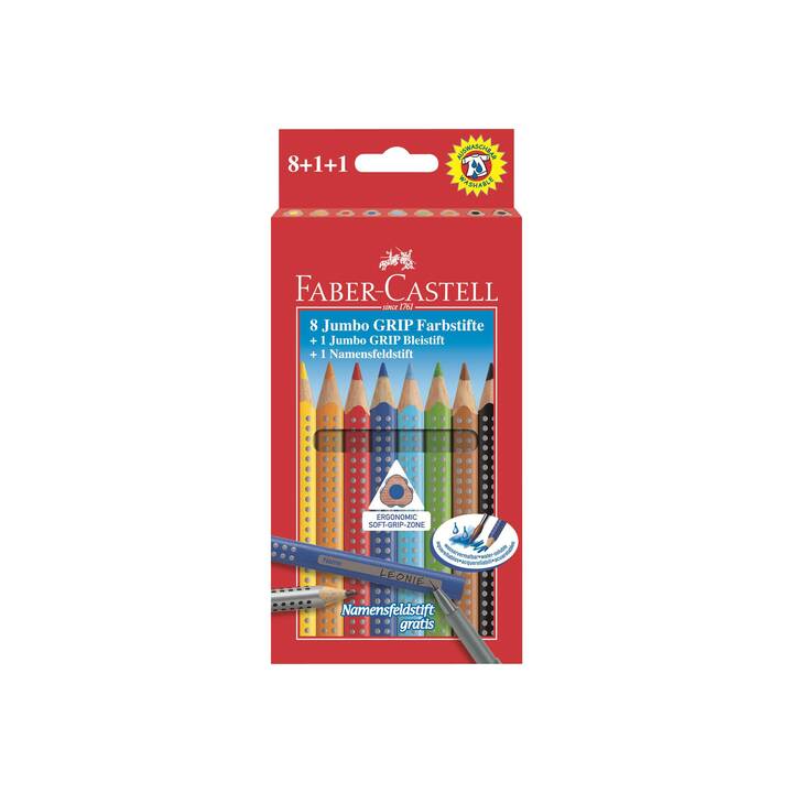 FABER-CASTELL Crayons de couleur Jumbo Grip (Multicolore, 10 pièce)
