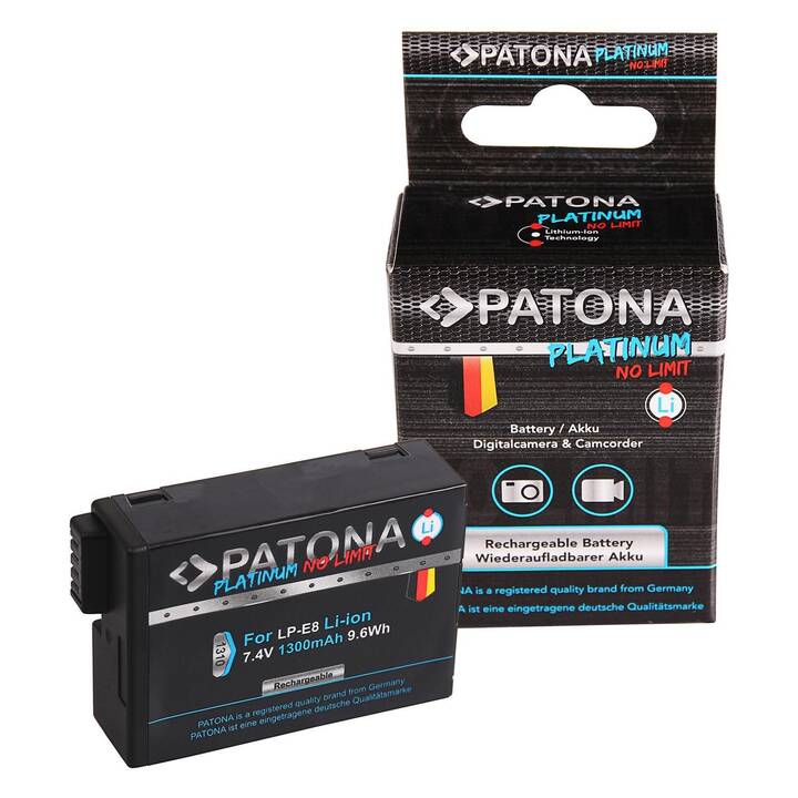 PATONA Canon Platinum LP-E8 Kamera-Akku (Lithium-Ionen, 1300 mAh)