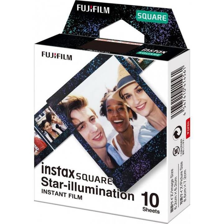 FUJIFILM Star-Illumination Sofortbildfilm (Instax Square, Schwarz)