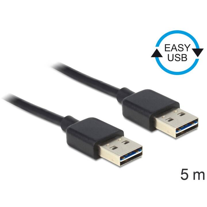DELOCK USB-Kabel (USB 2.0 Typ-A, USB 2.0 Typ-A, 5 m)
