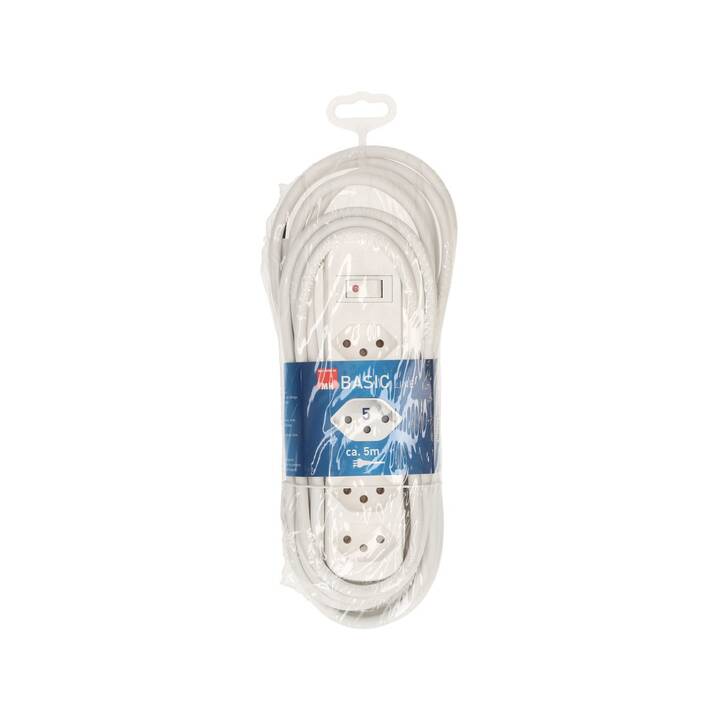 MAX HAURI Prise multiple Basic-Line V2 (T13 / T12, 5 m, Blanc)