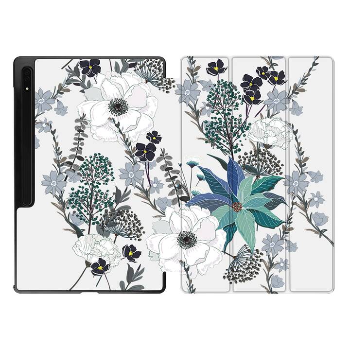 EG coque pour Samsung Galaxy Tab S8 Ultra 14.6" (2022) - Bleu - Fleurs