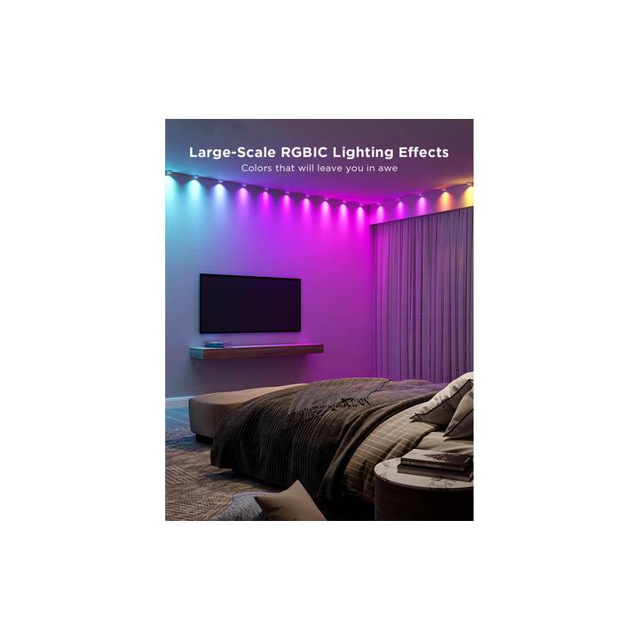 GOVEE Lumière d'ambiance LED String-Downlights, RGBIC (Blanc, 36 W)