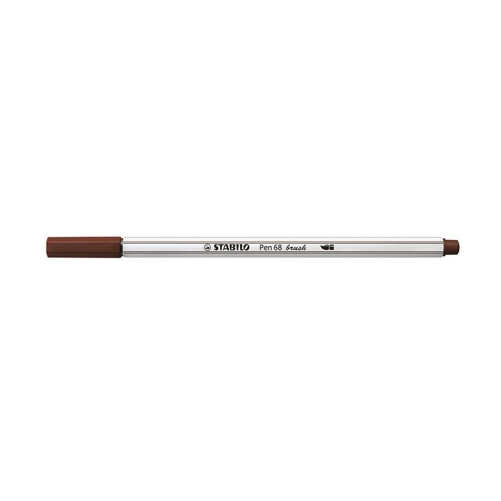 STABILO Pen 68 brush Filzstift (Braun, 1 Stück)