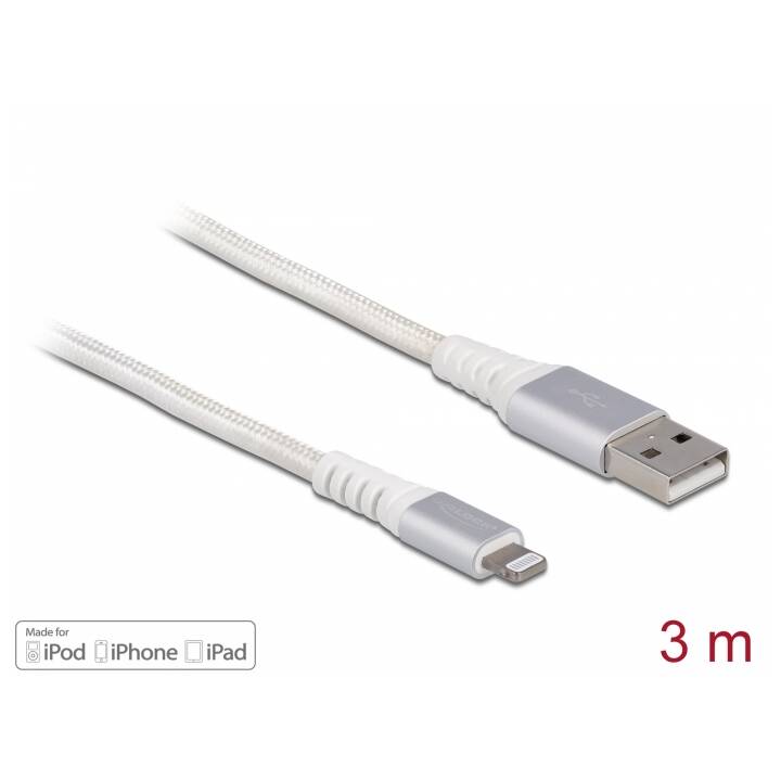 DELOCK USB-Kabel (USB Typ-A, Lightning, 3 m)