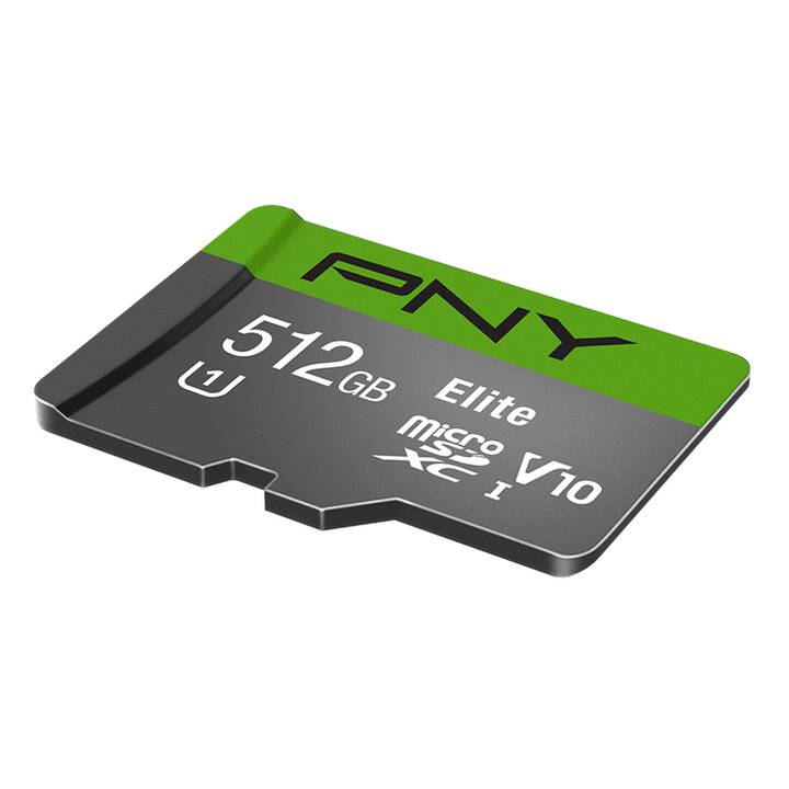 PNY TECHNOLOGIES MicroSDXC Elite UHS-I U1 (Class 10, 512 Go, 100 Mo/s)