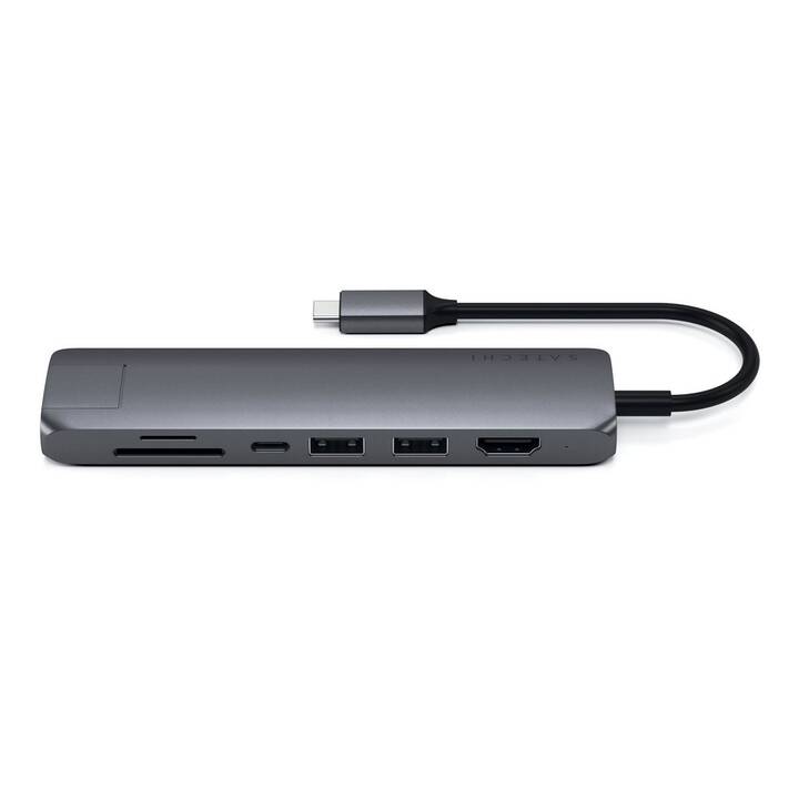 SATECHI USB-C Slim Multi-Port (6 Ports, USB Type-C, HDMI, USB Type-A, RJ-45)