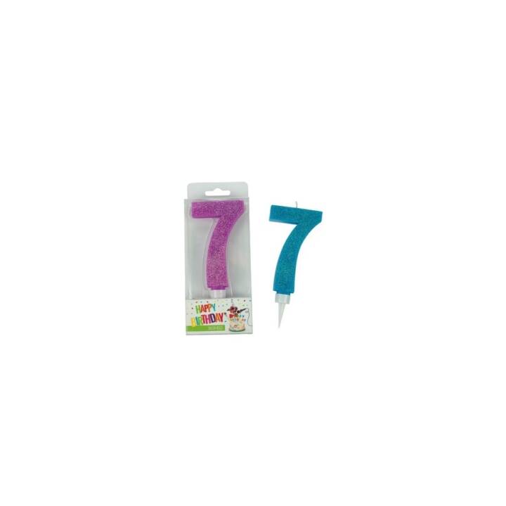 TRENDHAUS Candela per torta "7" (Colori assortiti)