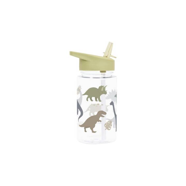 ALLC Kindertrinkflasche Dinosaurs (450 ml, Transparent, Grün)
