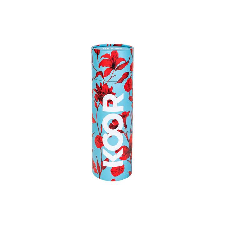 KOOR Thermo Trinkflasche Painted Red Flower (0.5 l, Blau, Dunkelrot, Mehrfarbig)